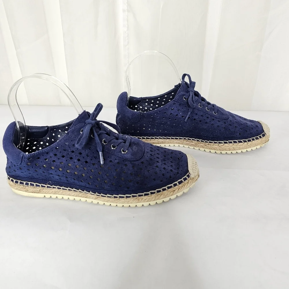 Marc Fisher Bailee Dark Blue Fabric Espadrille Sneakers Size 7